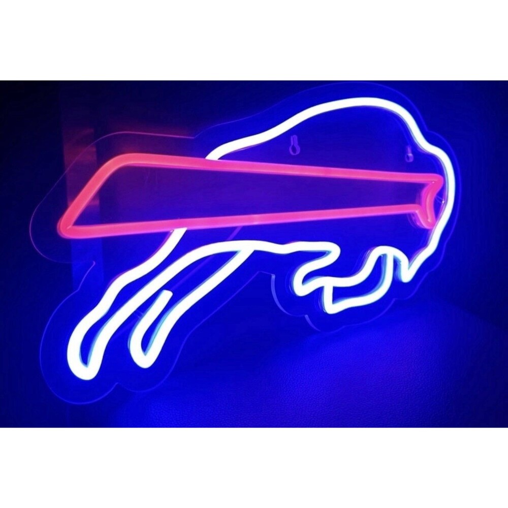 Buffalo Bills 16x8 LED Neon Sign With Dimmer USB Powered Adjustable Light